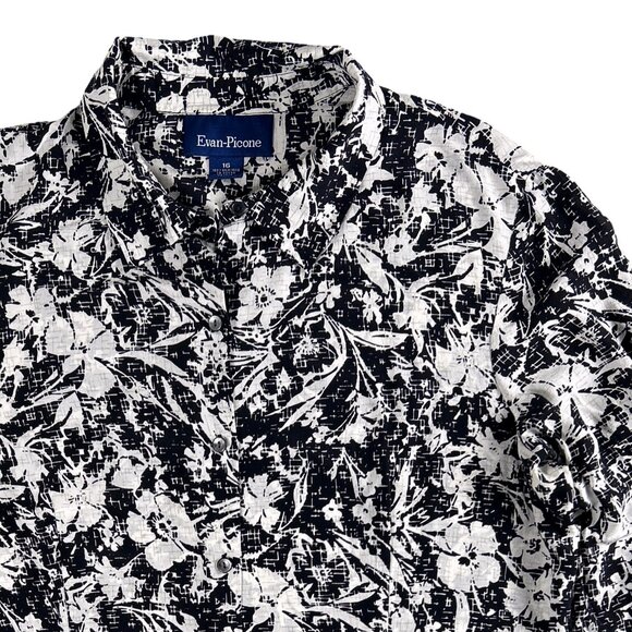 Evan Picone 100% Silk Women's Floral Boho Chic Button Up Shirt - Picture 6 of 14